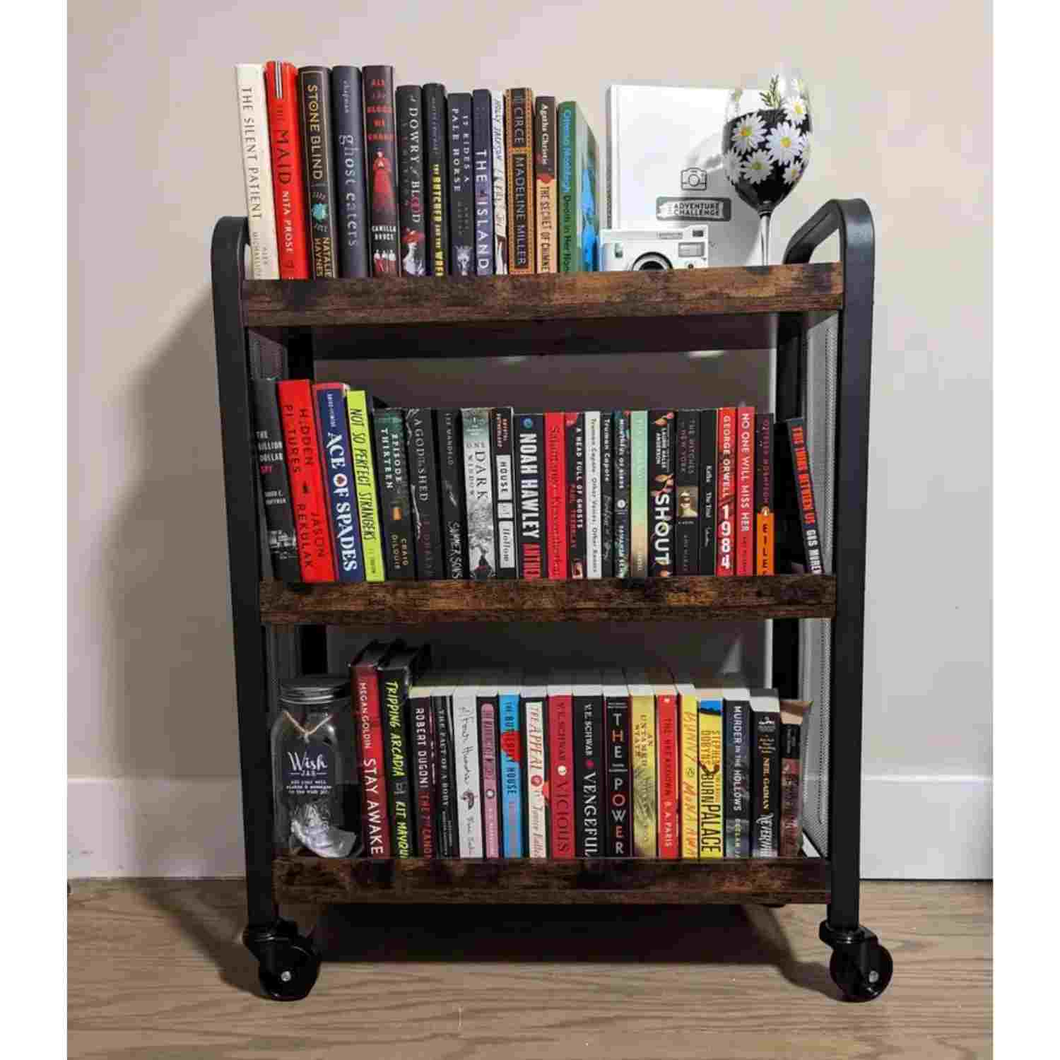rolling book cart – 3 tier