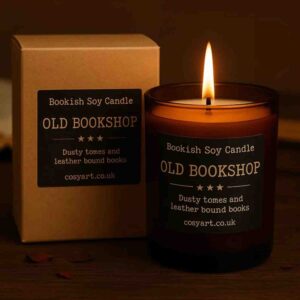 Old Bookshop Scented Soy Candle, gift for book lover