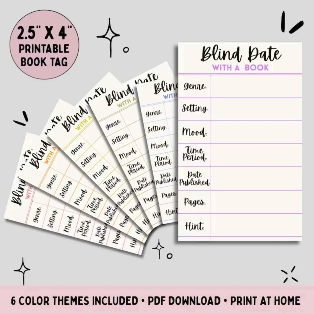 blind daye with a book tags