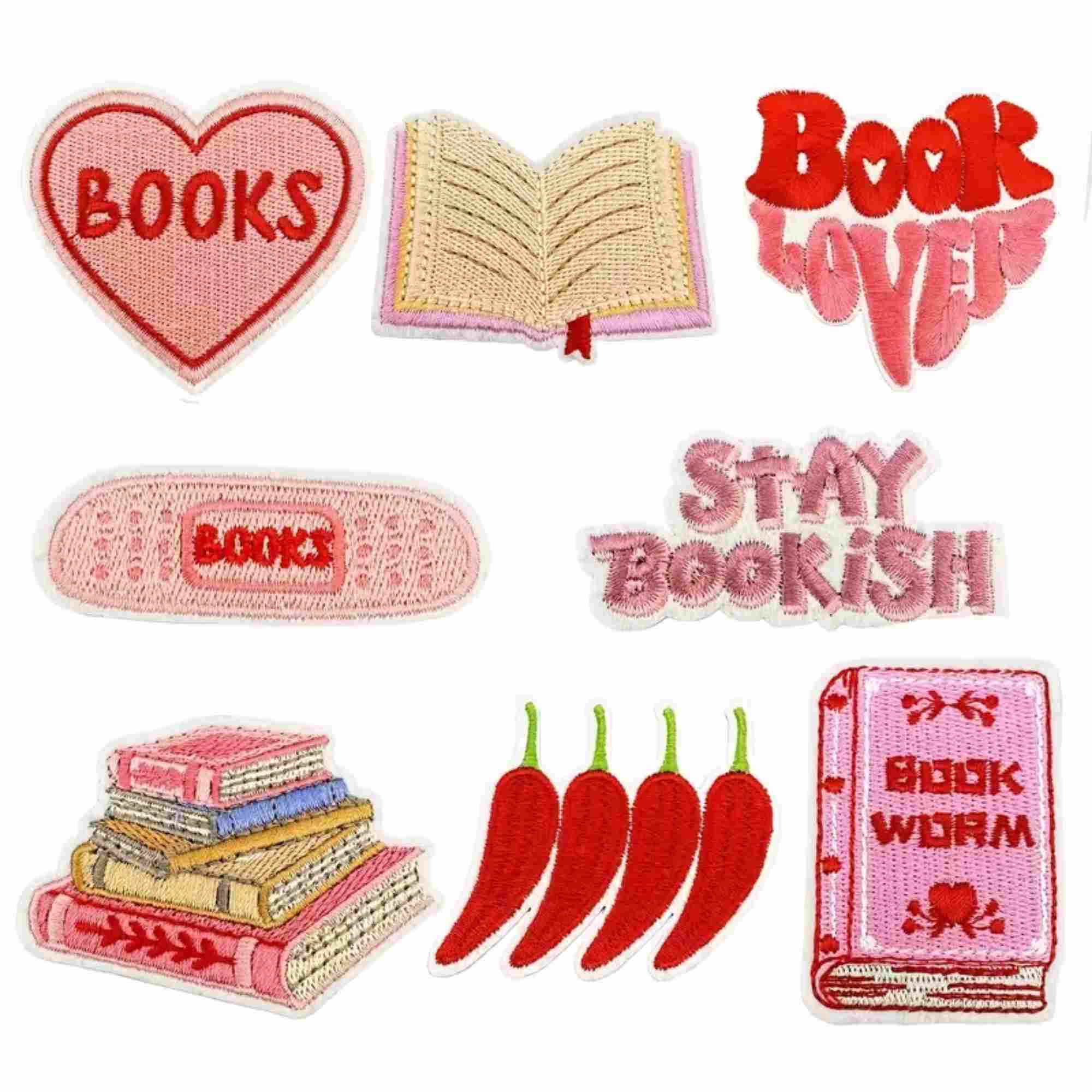 book lover iron on patches set 8 book lover iron on patches set 8