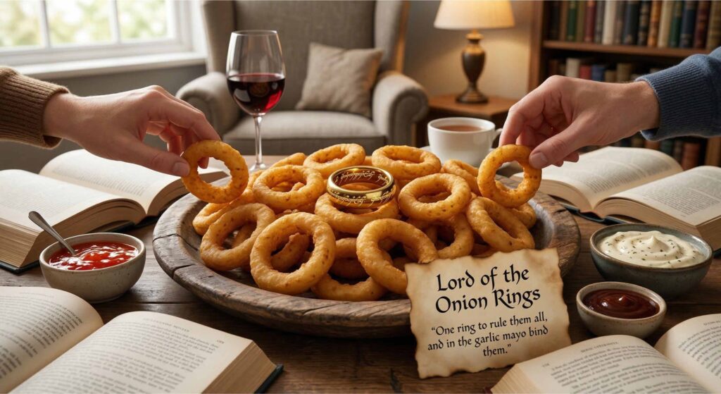 Plot Twists & Pretzels: Easy, Literary-Themed Snacks for Your Next Book Club lord of the onion rings