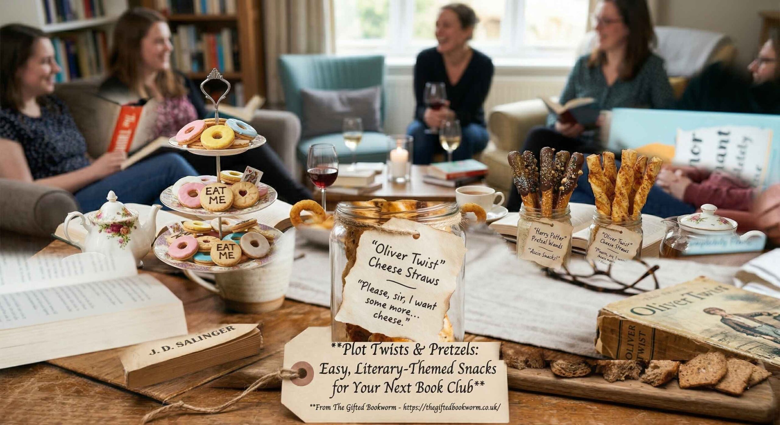 Plot Twists & Pretzels: Easy, Literary-Themed Snacks for Your Next Book Club book club snacks