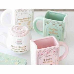 What to Put in a Book Lover's Hamper book shaped mug