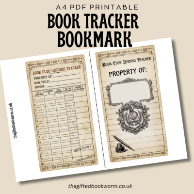 book club lending tracker bookmark | printable a4 pdf | vintage library card style