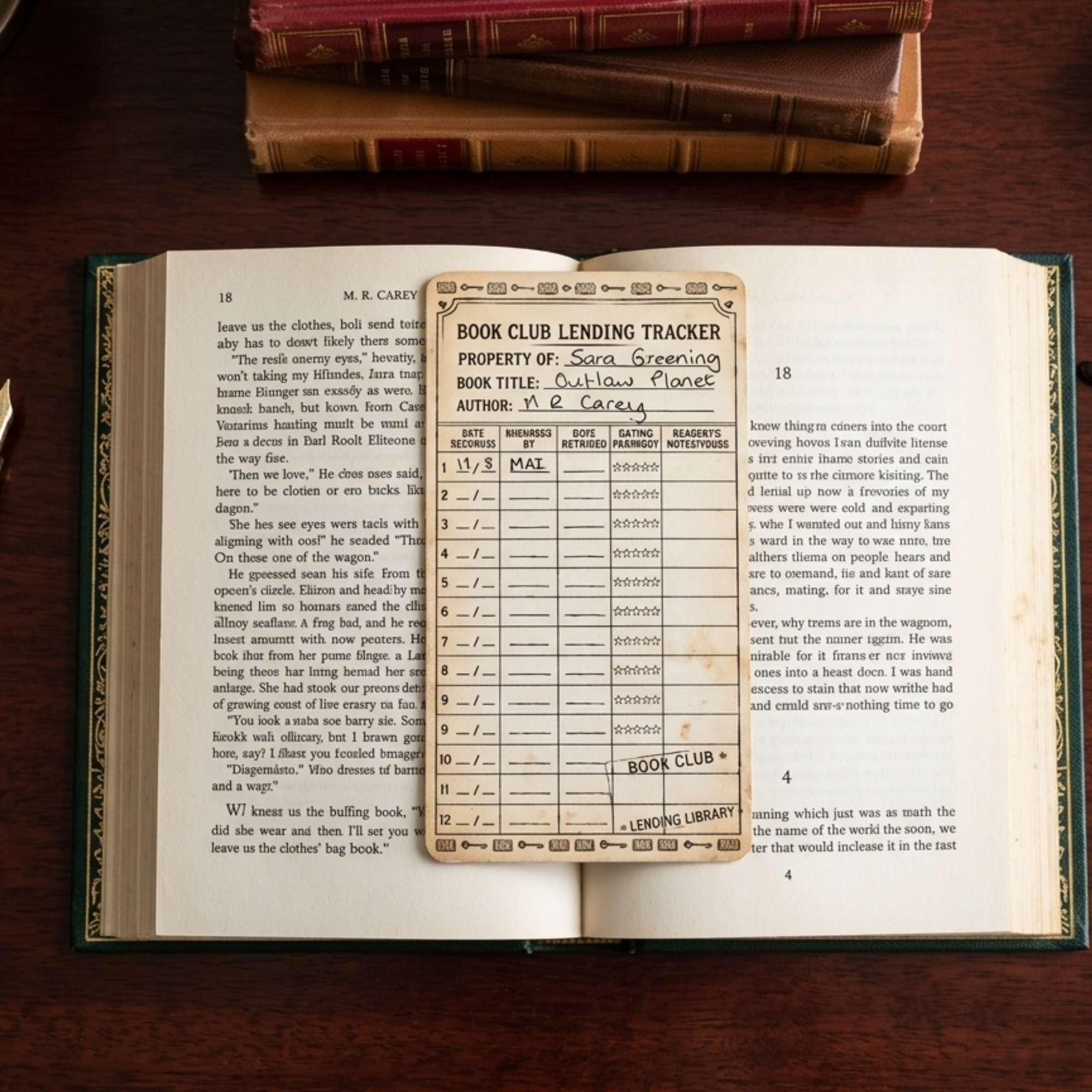 book club lending tracker bookmark | printable a4 pdf | vintage library card style book club lending tracker bookmark | printable a4 pdf | vintage library card style