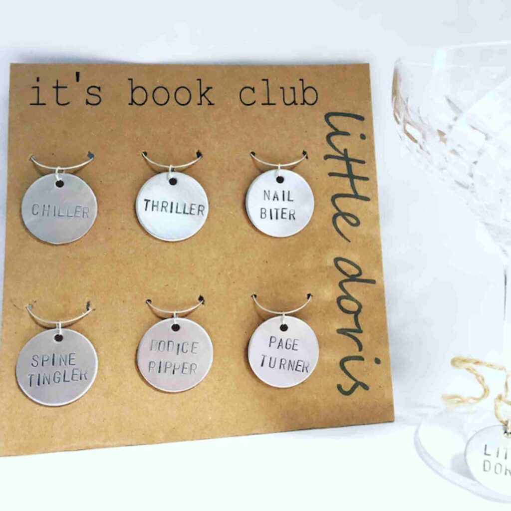 The Best Gifts for Your Book Club Host (Because They Deserve All the Appreciation) book club wine charms - little doris