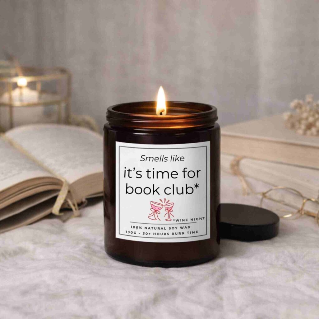 The Best Gifts for Your Book Club Host (Because They Deserve All the Appreciation) bookclub host gifts book club candle - Smells Like It's Time For Book Club Candle