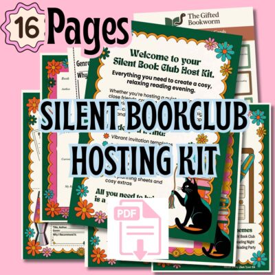 silent book club host kit — illustrated printable pack | cosy reading night hosting bundle | digital download