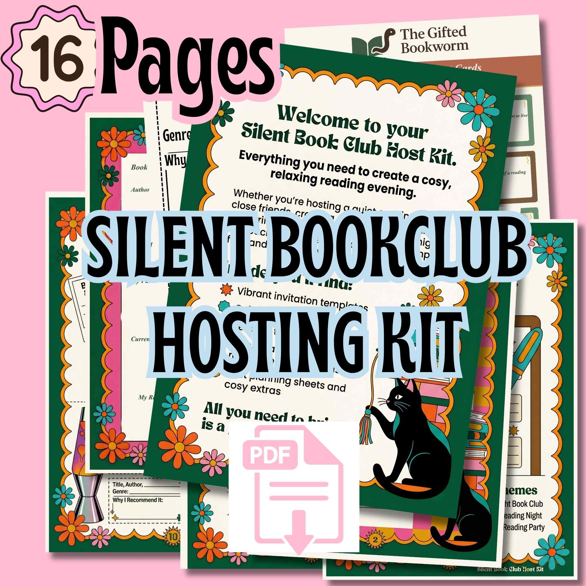 silent book club host kit — illustrated printable pack | cosy reading night hosting bundle | digital download silent book club host kit — illustrated printable pack | cosy reading night hosting bundle | digital download